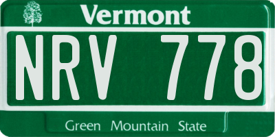 VT license plate NRV778