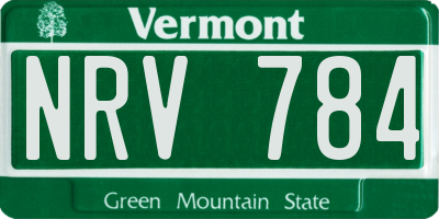 VT license plate NRV784