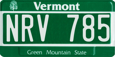 VT license plate NRV785