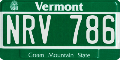 VT license plate NRV786