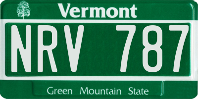 VT license plate NRV787