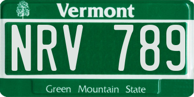 VT license plate NRV789