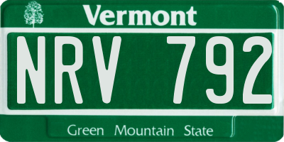 VT license plate NRV792