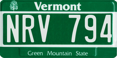 VT license plate NRV794