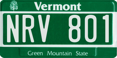 VT license plate NRV801