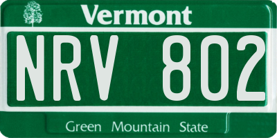 VT license plate NRV802
