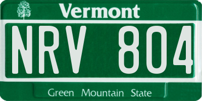 VT license plate NRV804