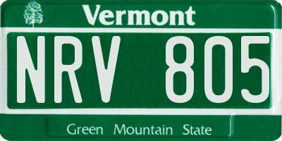 VT license plate NRV805