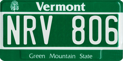VT license plate NRV806