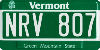 VT license plate NRV807