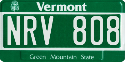 VT license plate NRV808