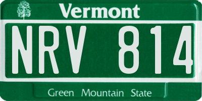 VT license plate NRV814