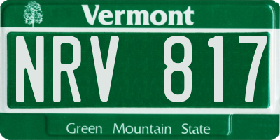 VT license plate NRV817