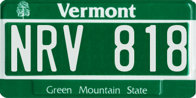VT license plate NRV818