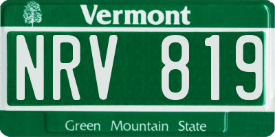 VT license plate NRV819