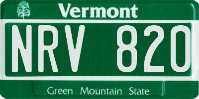 VT license plate NRV820
