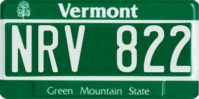 VT license plate NRV822