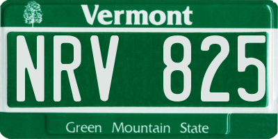 VT license plate NRV825