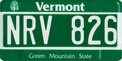 VT license plate NRV826