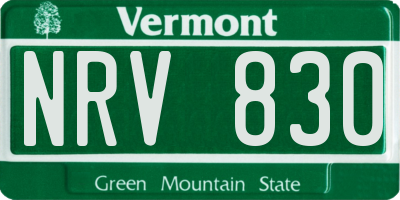 VT license plate NRV830