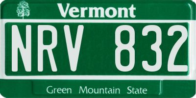VT license plate NRV832