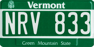 VT license plate NRV833