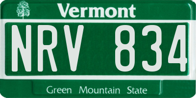 VT license plate NRV834