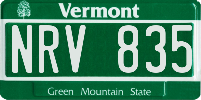 VT license plate NRV835