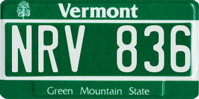 VT license plate NRV836