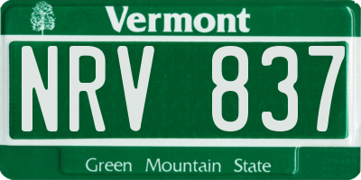 VT license plate NRV837