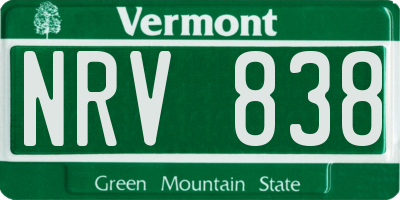 VT license plate NRV838