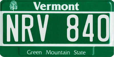 VT license plate NRV840