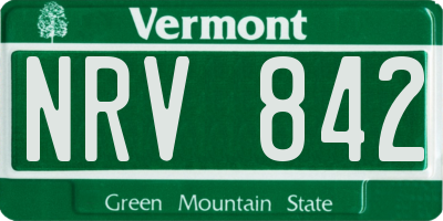 VT license plate NRV842