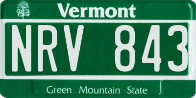 VT license plate NRV843