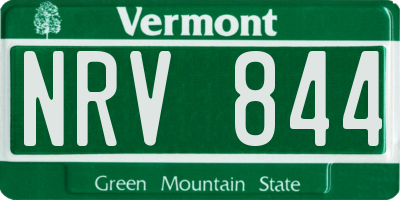 VT license plate NRV844