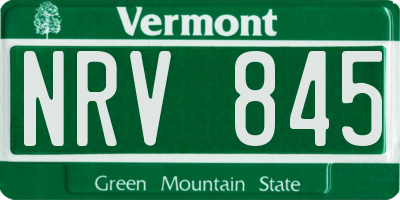 VT license plate NRV845