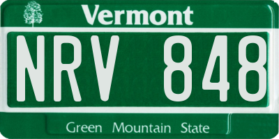 VT license plate NRV848