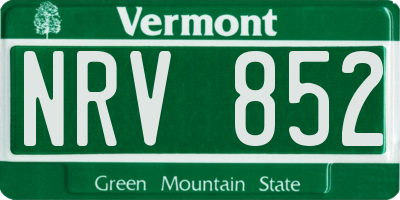 VT license plate NRV852