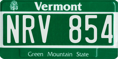 VT license plate NRV854