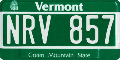 VT license plate NRV857