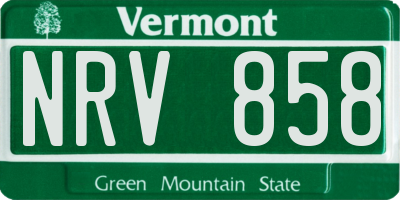VT license plate NRV858