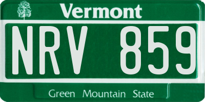 VT license plate NRV859