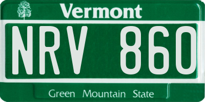 VT license plate NRV860