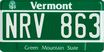 VT license plate NRV863