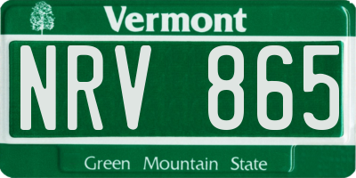 VT license plate NRV865