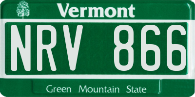 VT license plate NRV866