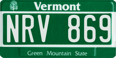 VT license plate NRV869