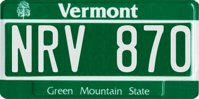 VT license plate NRV870