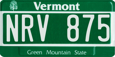 VT license plate NRV875