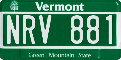 VT license plate NRV881